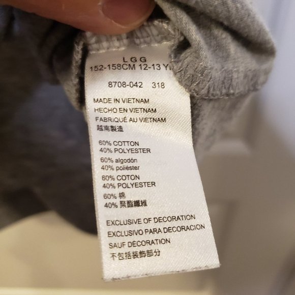 YOUTH Light Heather Grey Converse Sneaker Graphic T-Shirt-Size: Large or 12-13yr - Picture 3 of 8